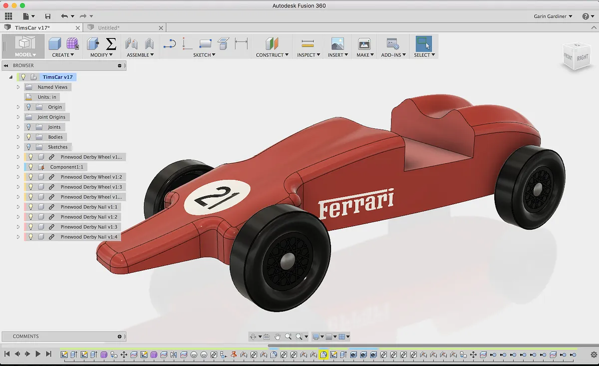 Pinewood Derby Car — Design Car in Fusion 360