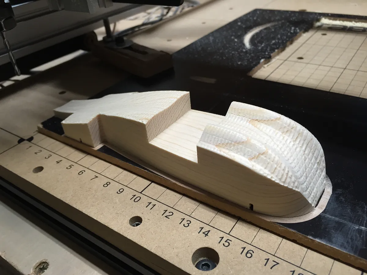 Pinewood Derby Car — 2nd Pass with Ball Nose