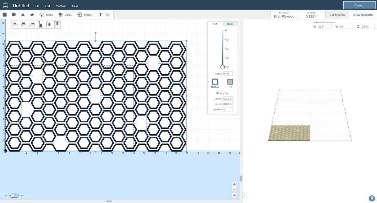 Trivet - Tabloid sized honeycomb — Create Design