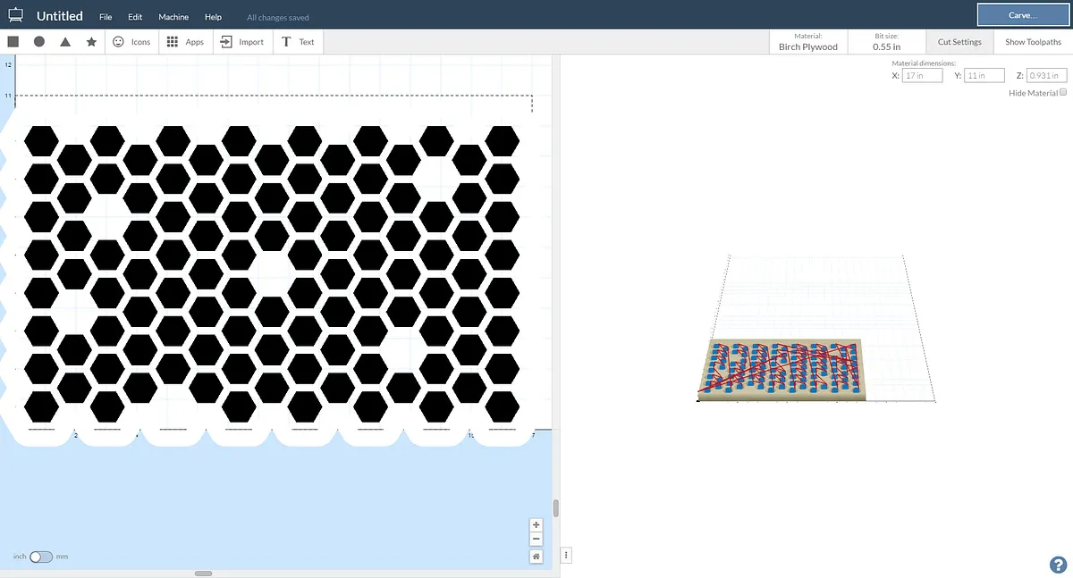 Trivet - Tabloid sized honeycomb — Rough milling (image 2)