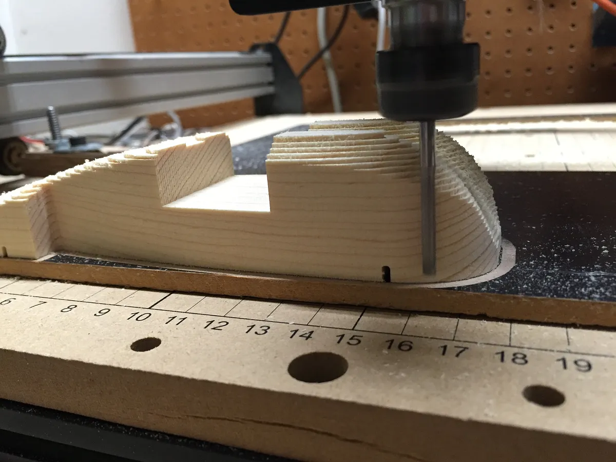Pinewood Derby Car — First Pass with Flat End Mill (image 10)