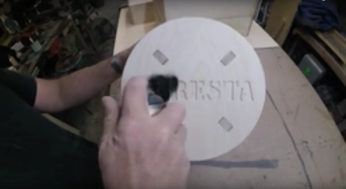DIRESTA Wood Stool  — Spray paint and sand