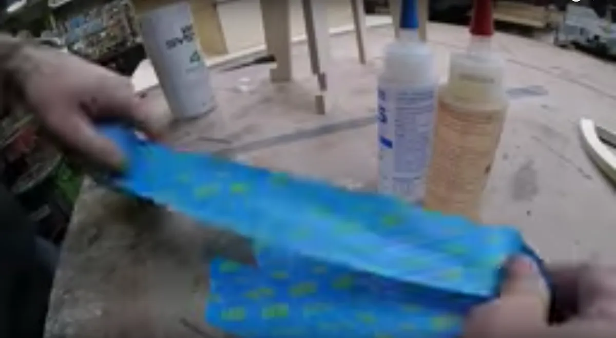 DIRESTA Wood Stool  — Lay down tape and mix the wood glue