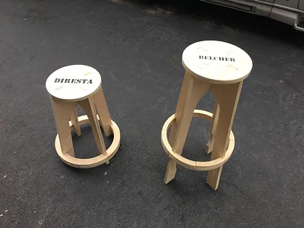 Full Height Version of "DIRESTA Wood Stool "