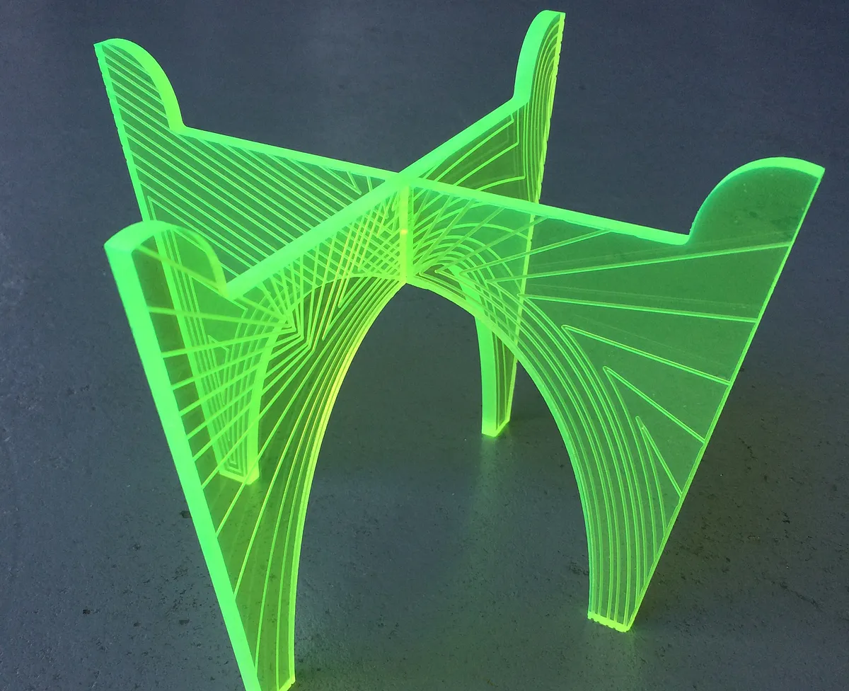 Engraved Neon Plant Stand — Assemble