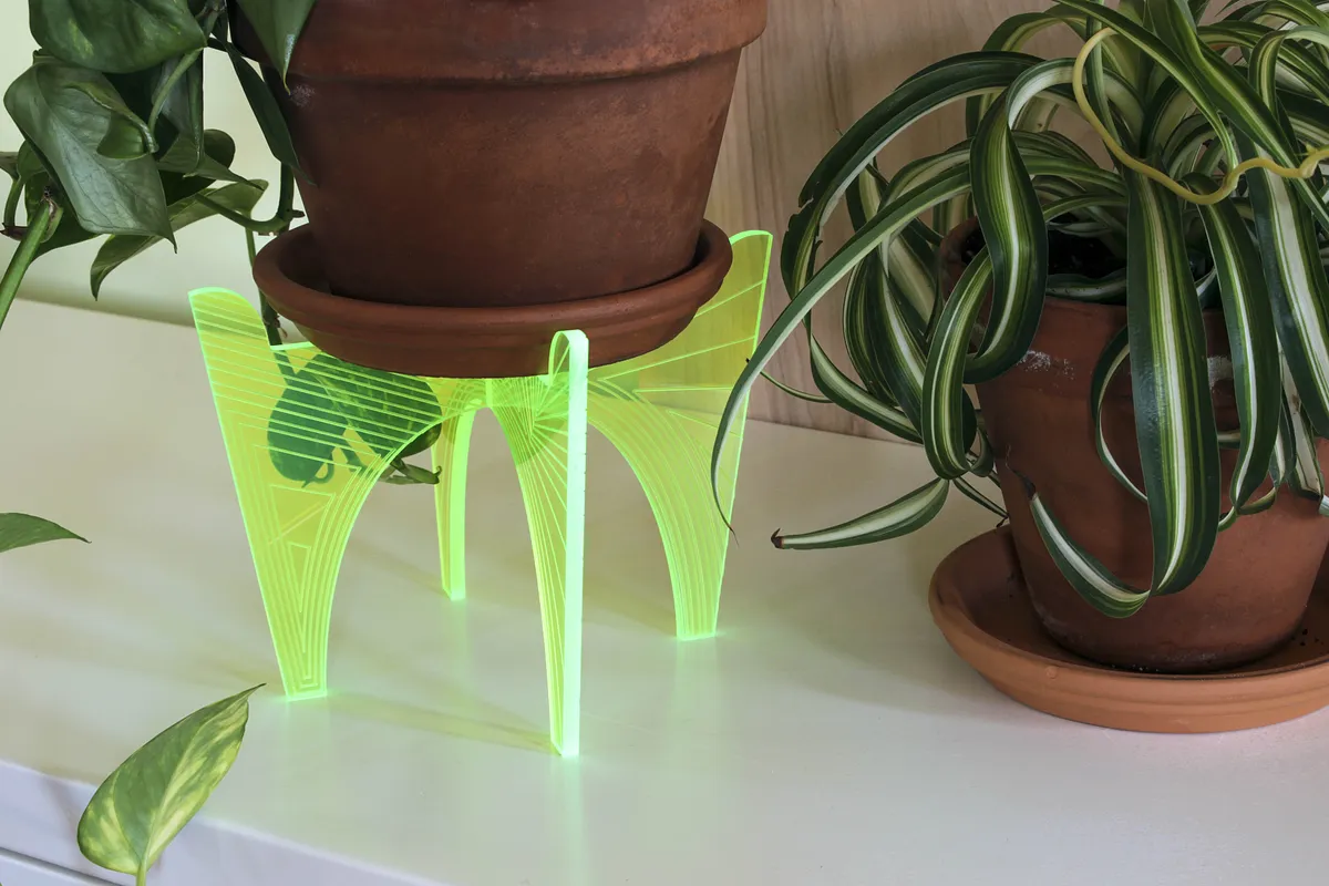 Engraved Neon Plant Stand - image 2