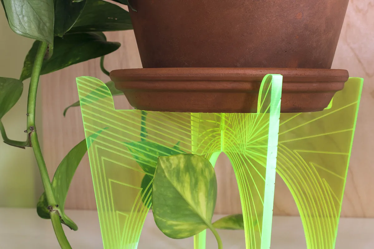 Engraved Neon Plant Stand - image 3