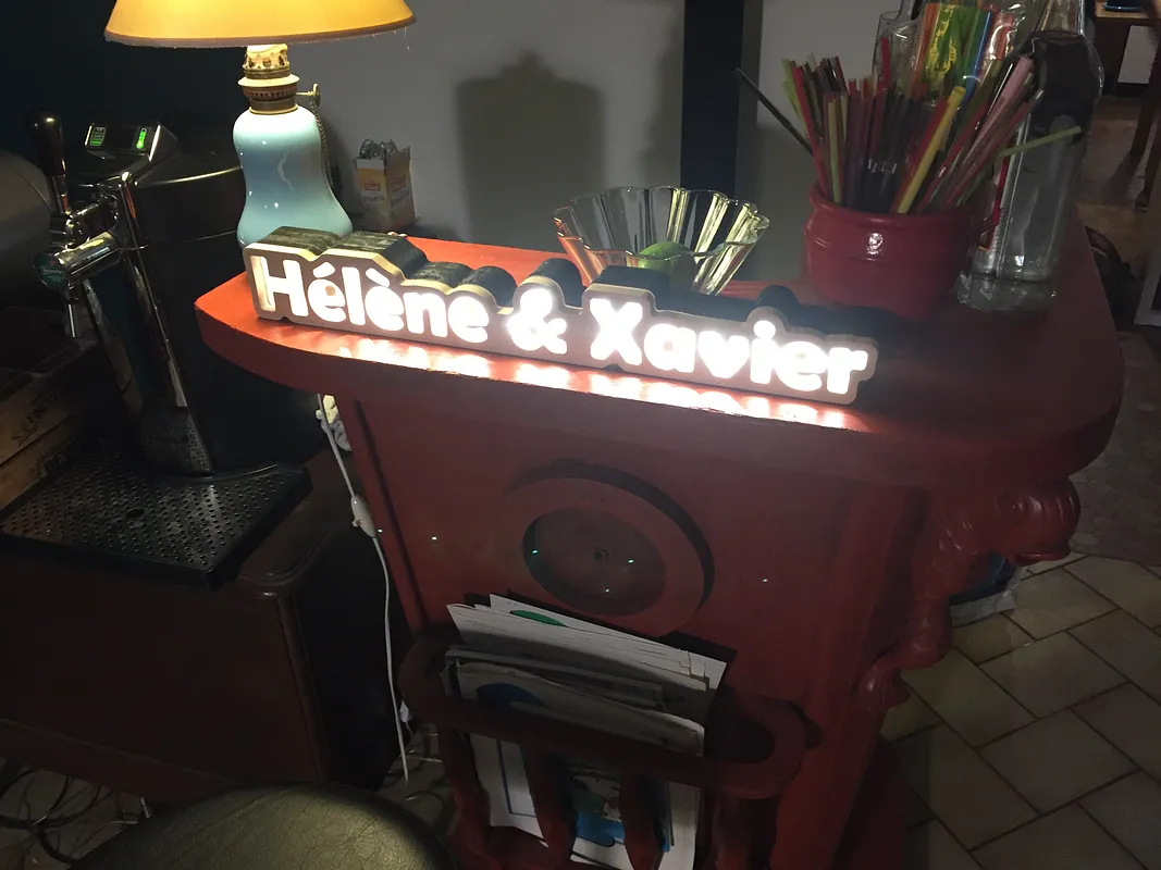 Helene & Xavier illuminated sign - image 1