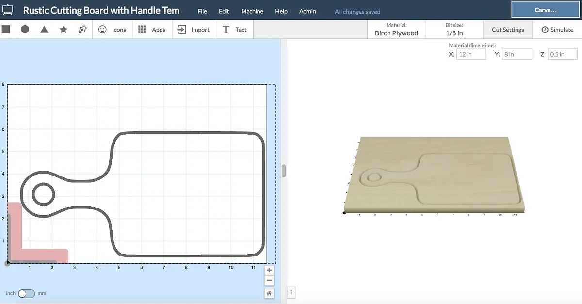 6 x 12 Cutting Board Template — Choose cutting board template (image 2)
