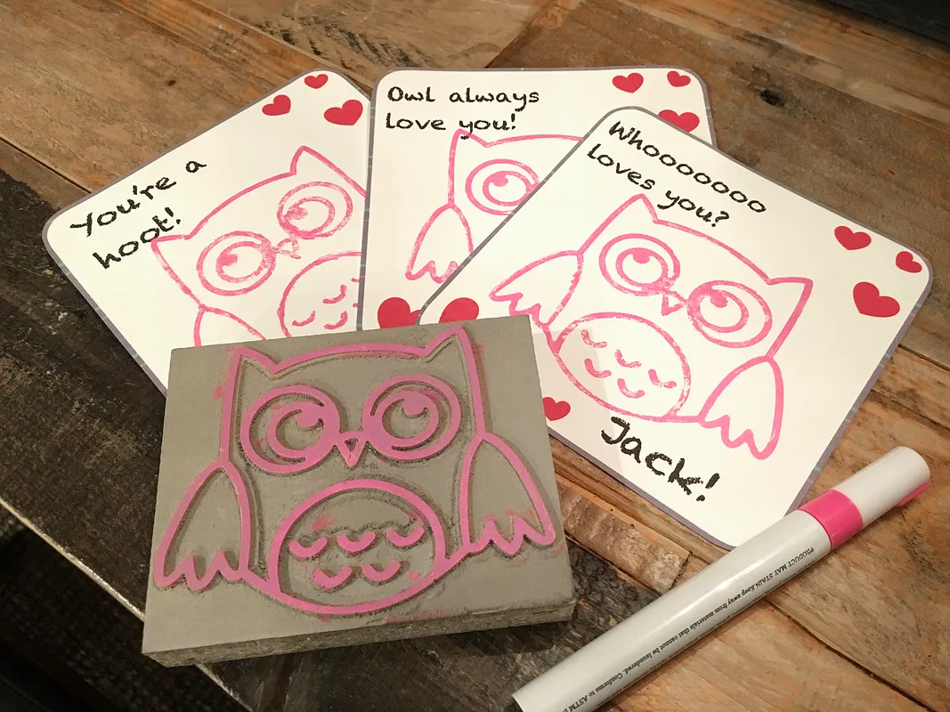 Valentine Owl Stamp - image 1