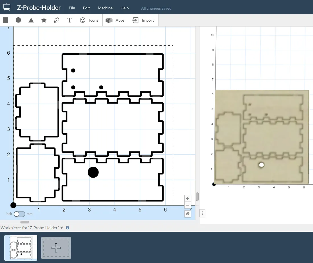 Z-Probe Holder — Design the shapes and carve