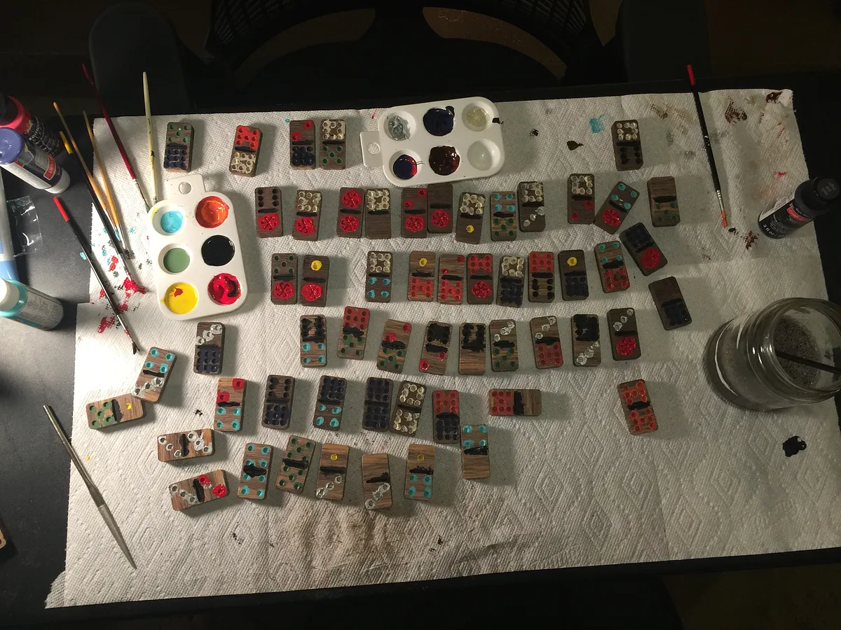 Spinner Dominoes — Paint the dominoes