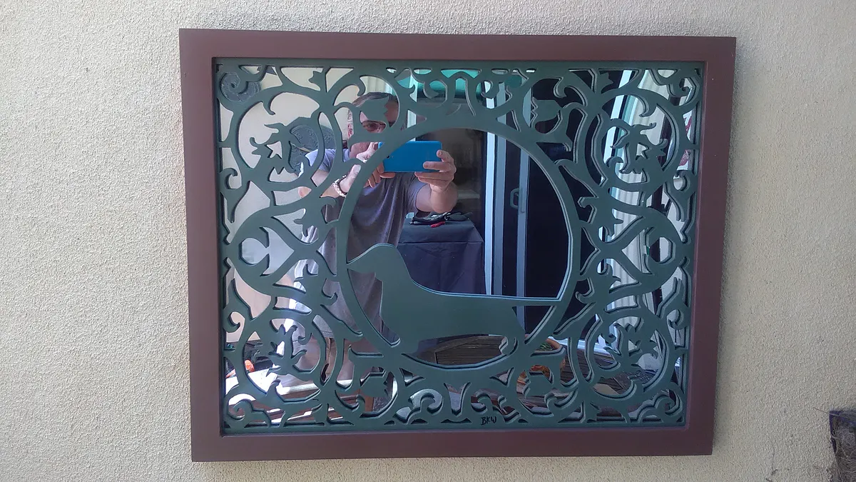 Dachshund Scrollwork Mirror - image 1