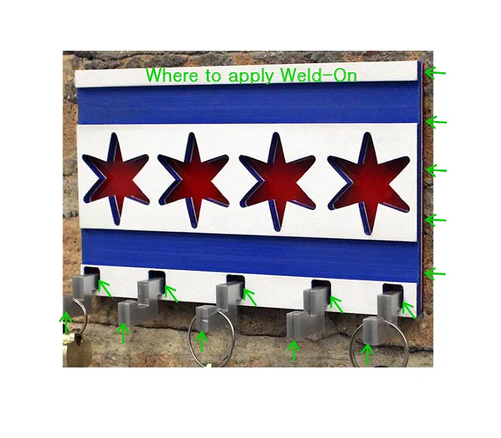 Chicago Flag Key Hook — Assembling