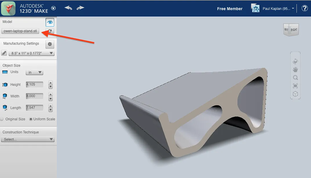 MDF Laptop Stand — Import the model