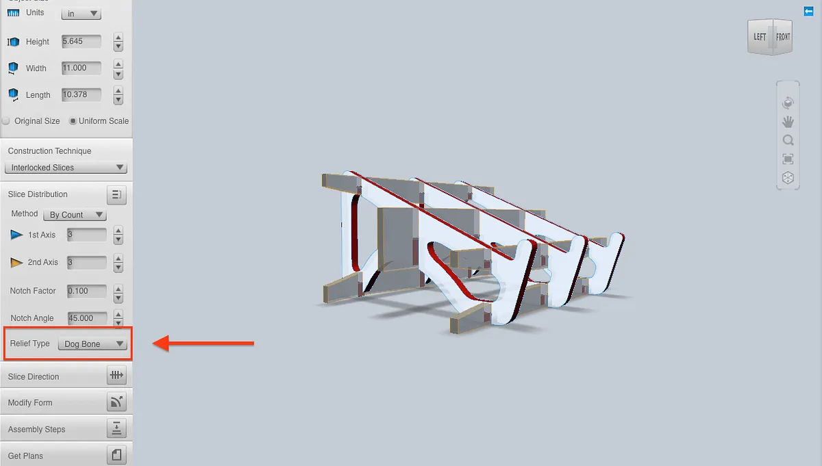 MDF Laptop Stand — Set the relief type