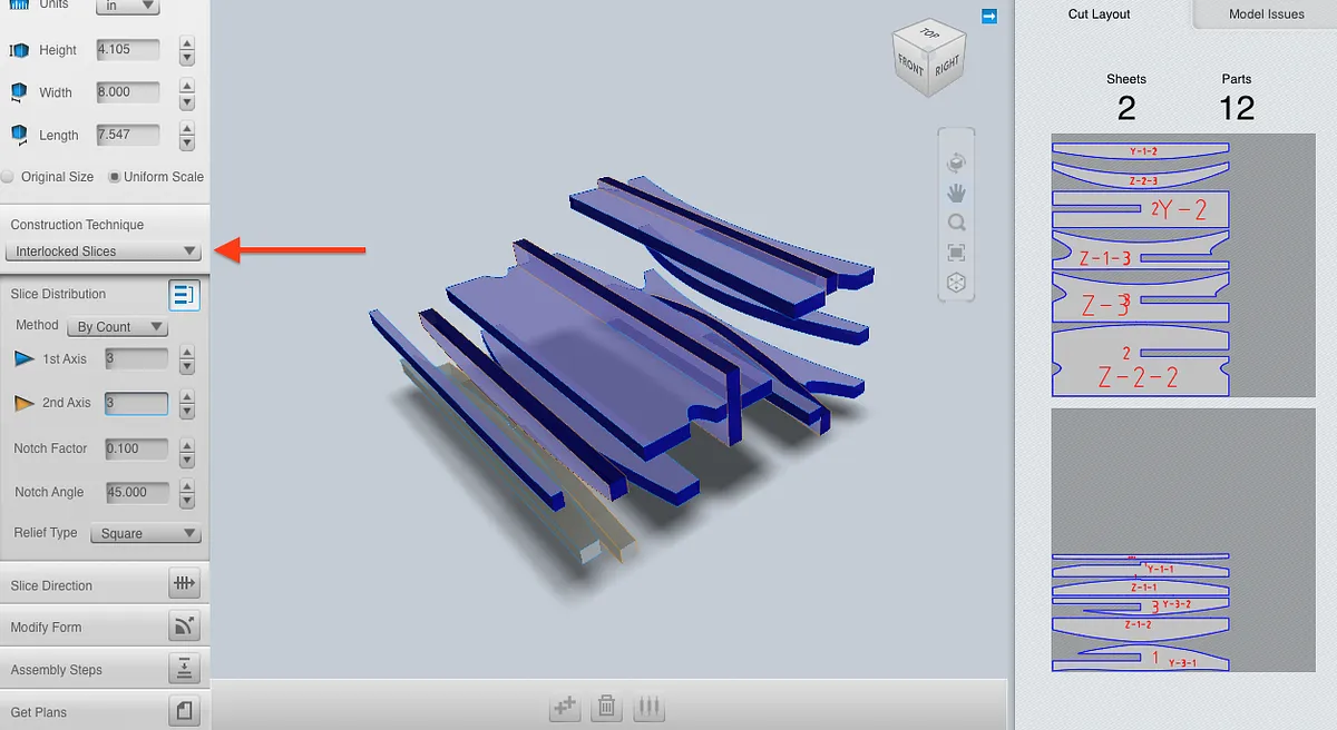 MDF Laptop Stand — Set the "Construction Technique"