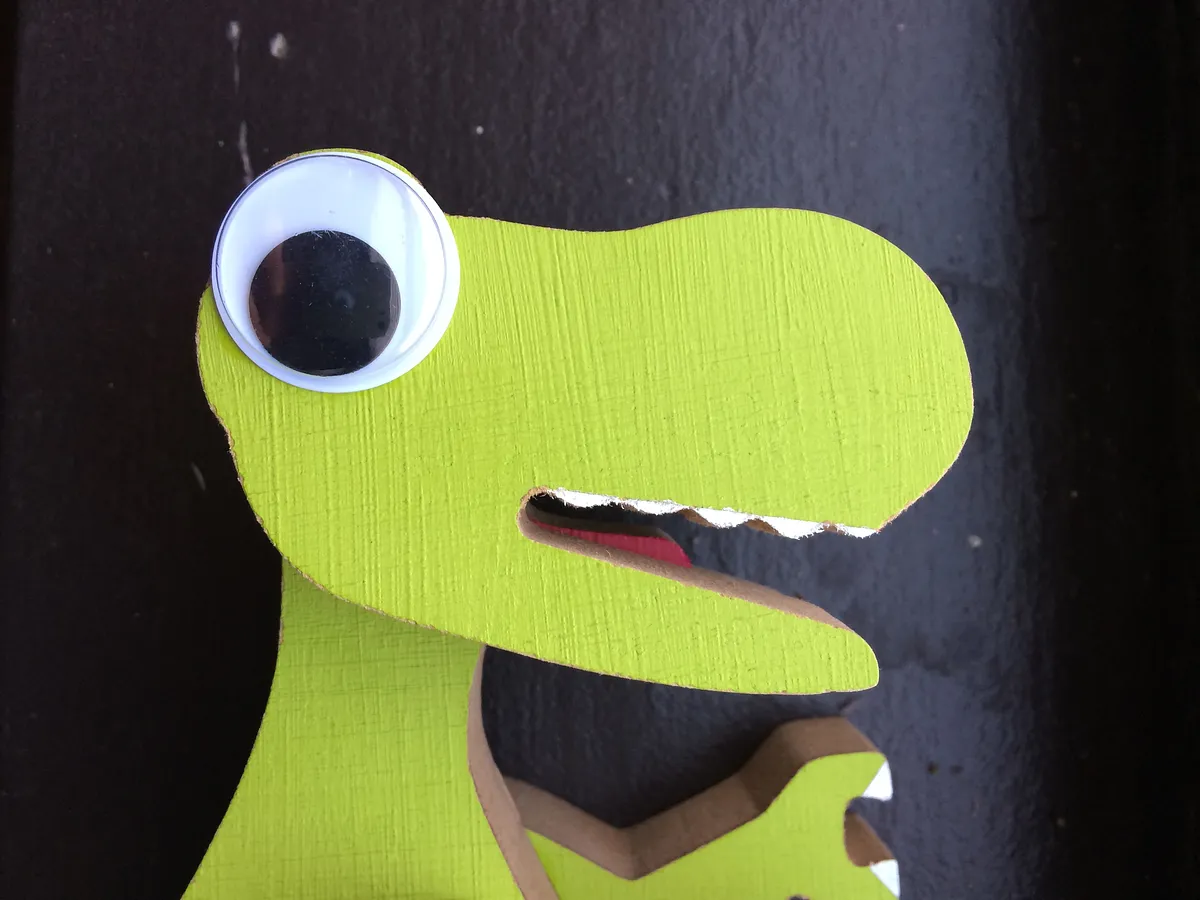 Dinosaur Bookend! — Glue the pieces together