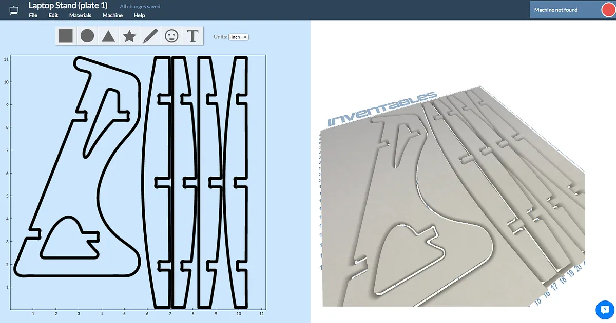 MDF Laptop Stand — Or use Easel to cut the design