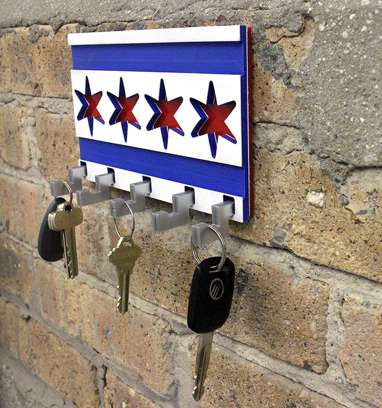 Chicago Flag Key Hook - image 1