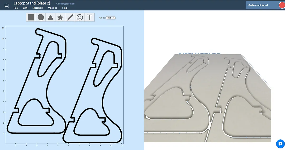 MDF Laptop Stand — Or use Easel to cut the design (image 2)