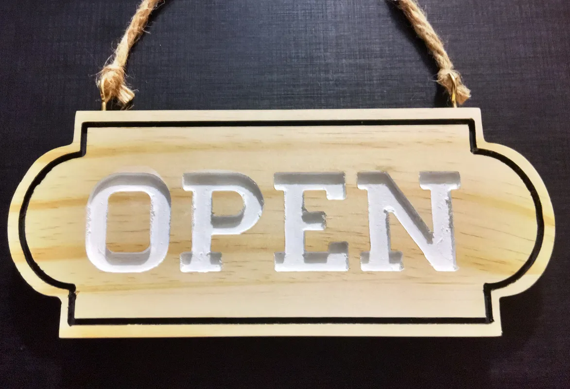 Traditional Wooden Open/Close Sign - image 1