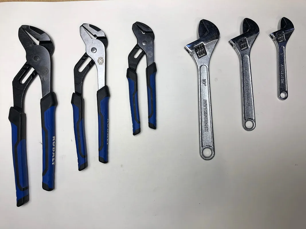 Foam tool cut out crescent and channel locks - image 1