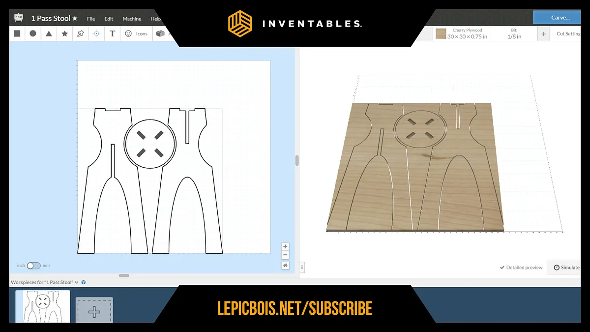 Knock-Down 30" Stool by Le PicBois — Open the file in Easel