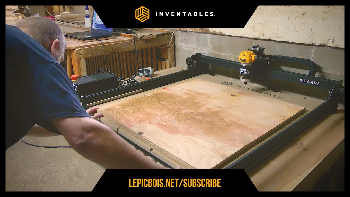 Knock-Down 30" Stool by Le PicBois —  Install the Blank on the X-Carve