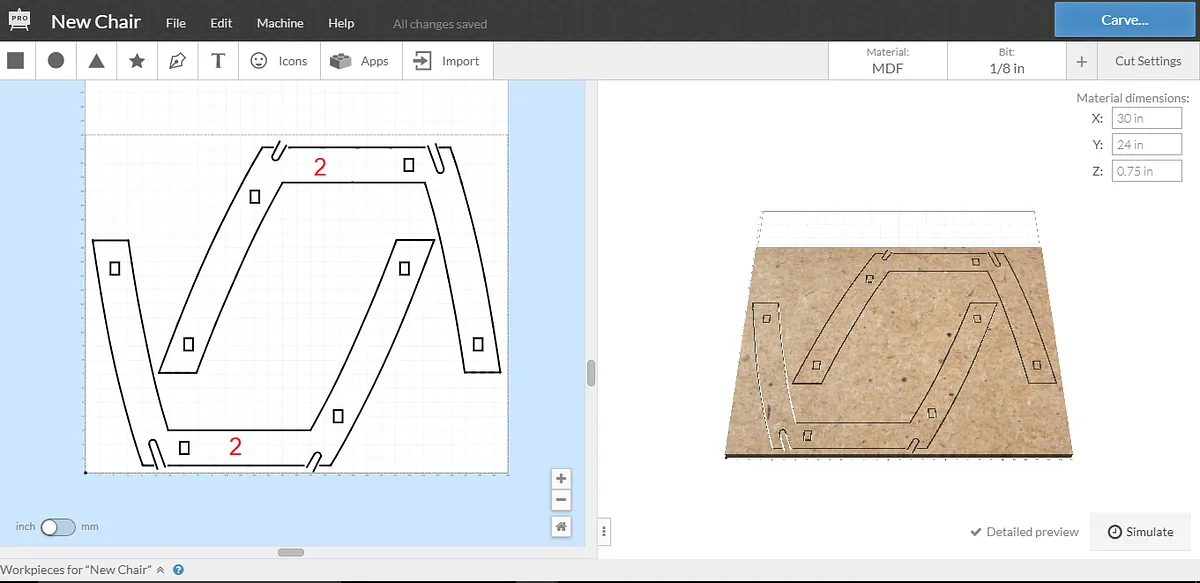 Chair — Carve out the parts (image 2)