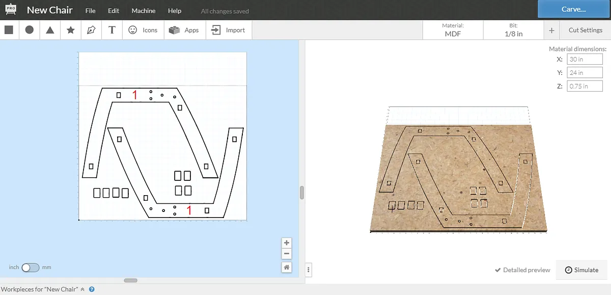 Chair — Carve out the parts (image 4)