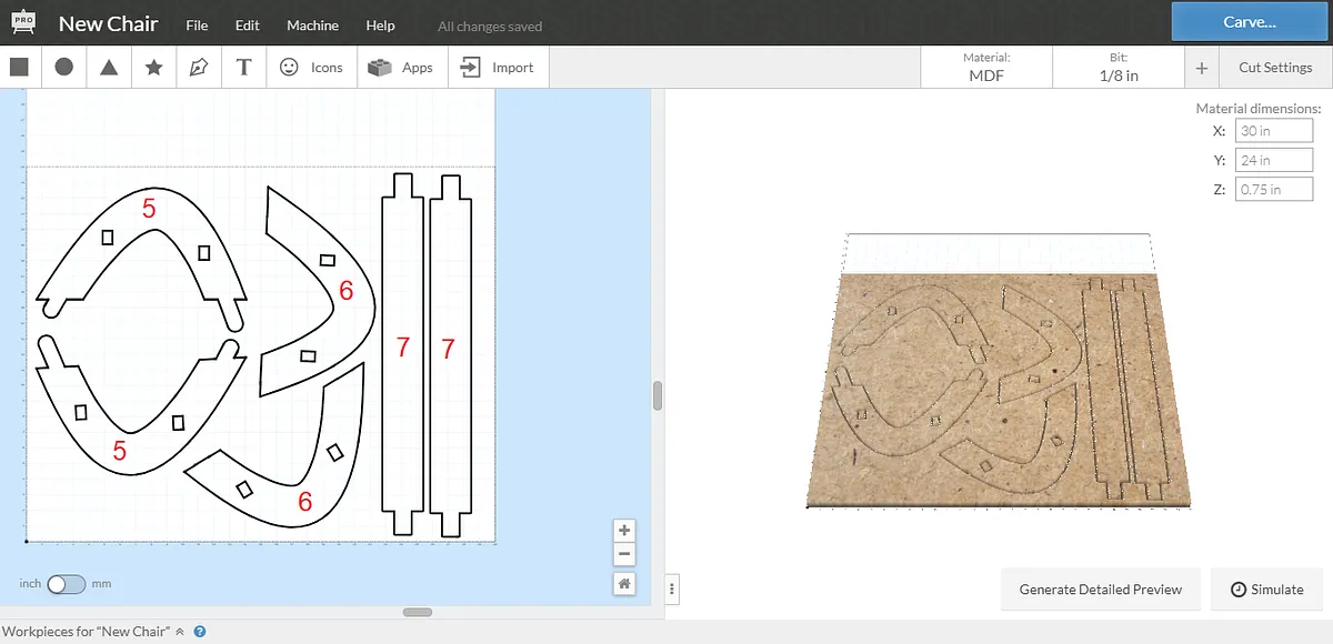 Chair — Carve out the parts (image 5)