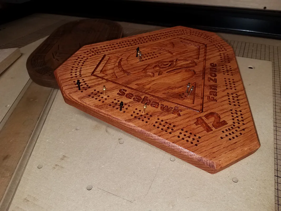 Seahawk cribbage board - image 1
