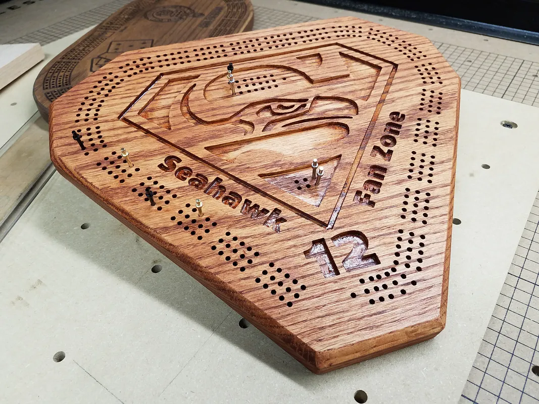 Seahawk cribbage board - image 2