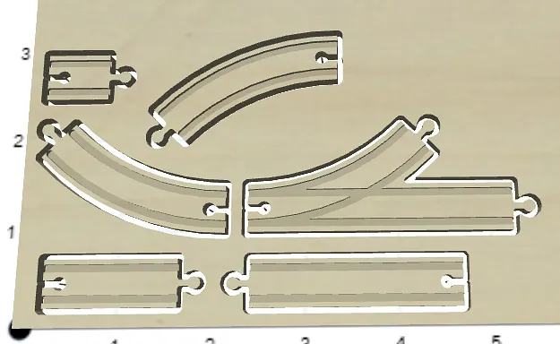 Mini Wooden Train Track 1/4 scale - image 1