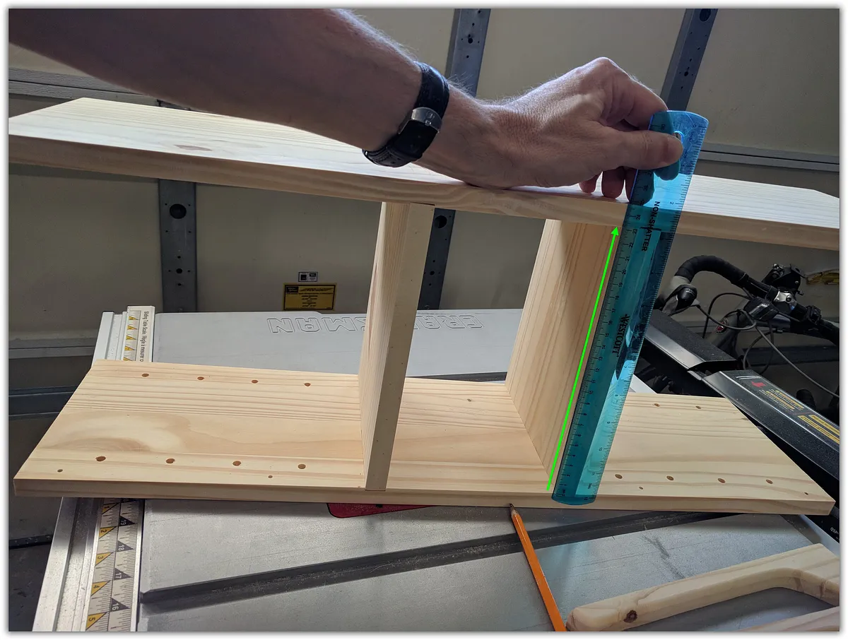 Floating Hutch — Step 4 - Adjust Dado Cuts on Workpiece 4 Parts M and N