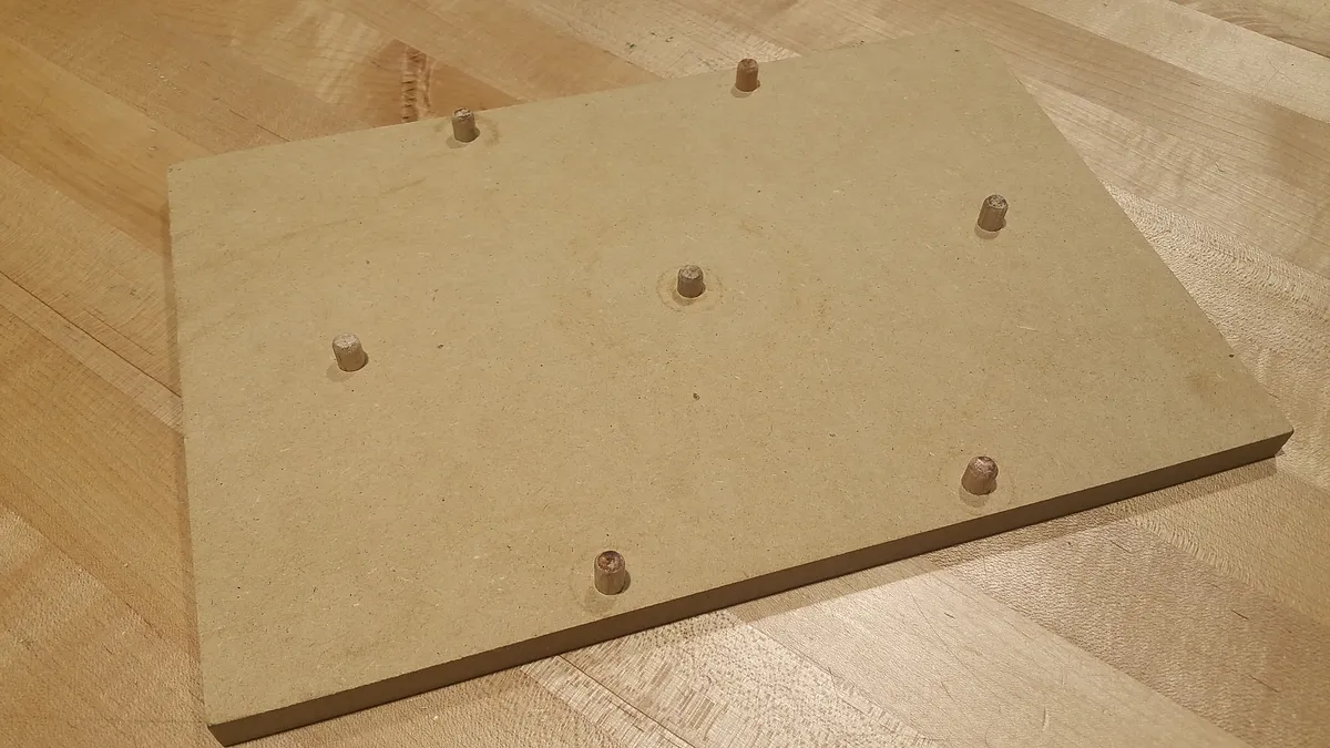 The "BoJimble" 7-Gear Table Toy — Test Fit the "BoJimbles" and Trim Dowels