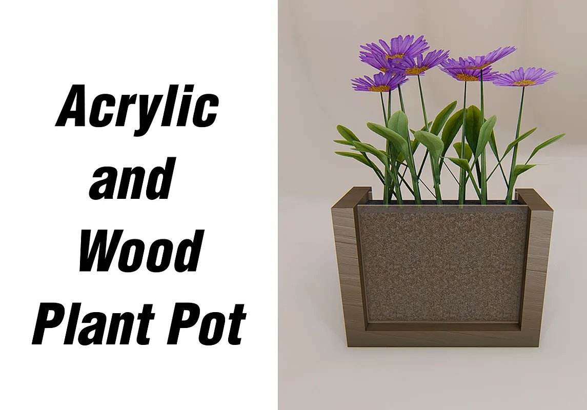 Acrylic and Wood Plant Pot - image 1