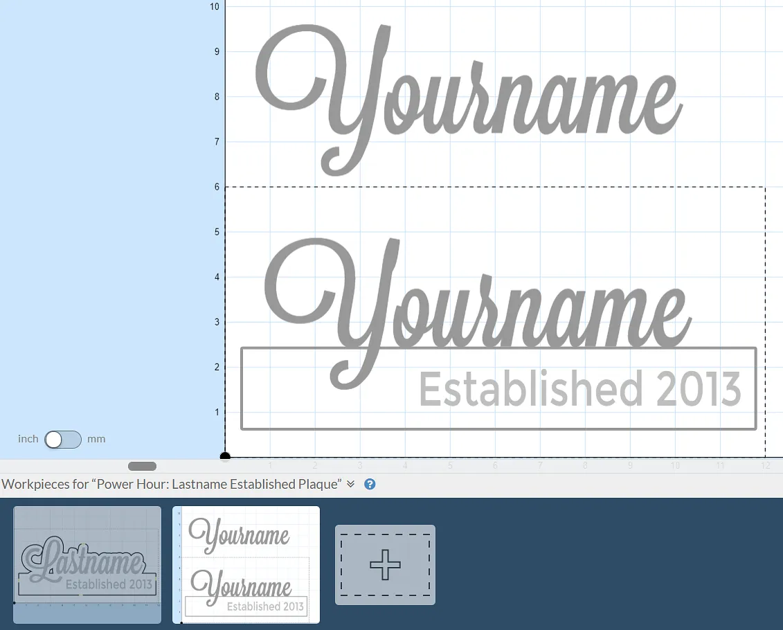 Power Hour: Lastname Established Plaque — Re-work the design - Modify the Yourname