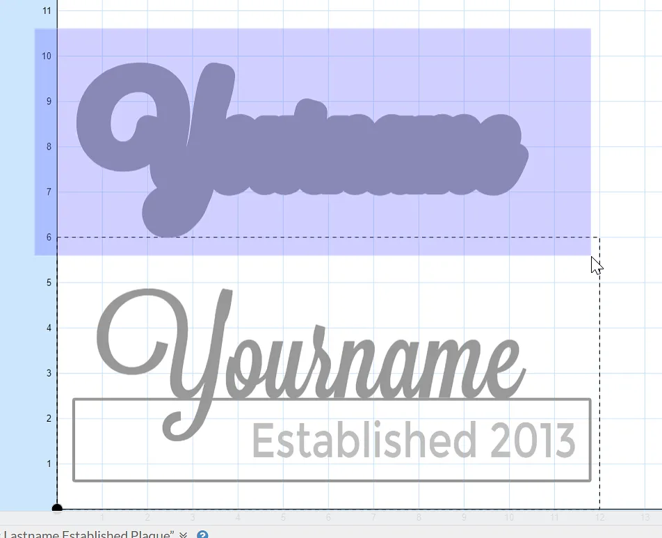 Power Hour: Lastname Established Plaque — Re-work the design - Configure the Yourname Outline (image 2)