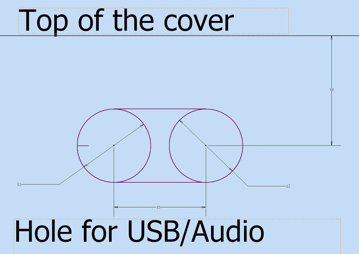 Amazon Echo Dot 2 case — Drill hole for USB/Audio