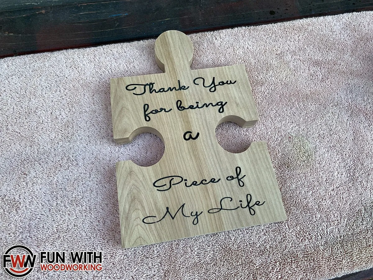 Puzzle piece plaque — Sand off the excess paint (image 2)