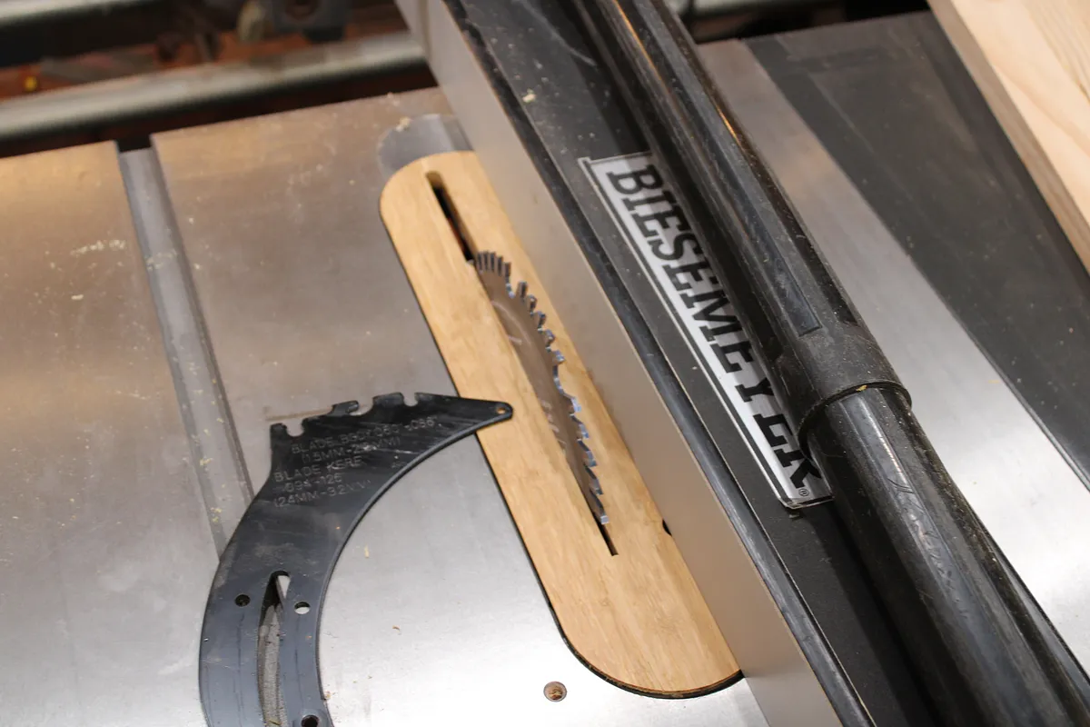 Ridgid R4512 Table Saw zero clearance insert — Cut Through