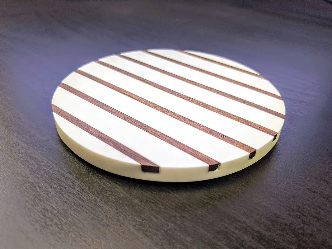 Corian Coasters with Walnut Inlay - image 1