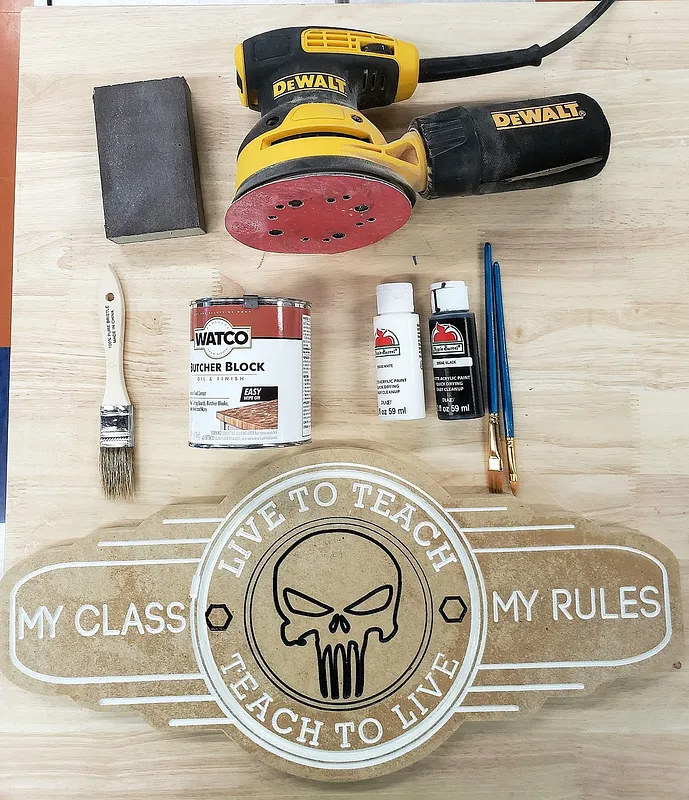 Punisher Teacher Sign V-Carving - image 1