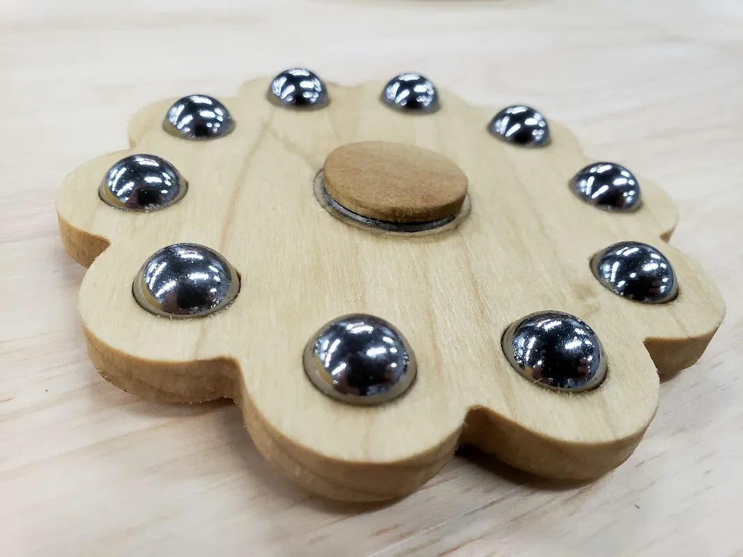 Steel Balls Fidget Spinner - Wood - image 2