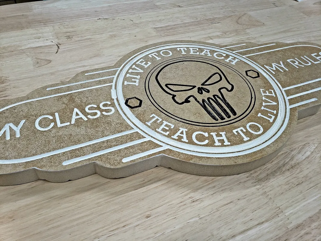 Punisher Teacher Sign V-Carving - image 2