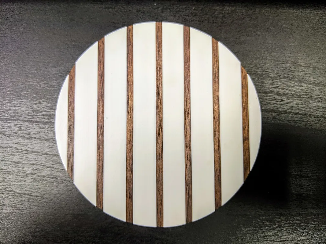 Corian Coasters with Walnut Inlay - image 2
