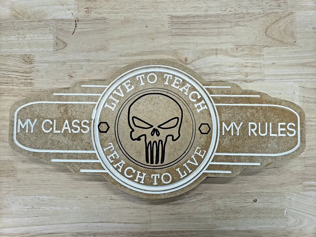 Punisher Teacher Sign V-Carving - image 3