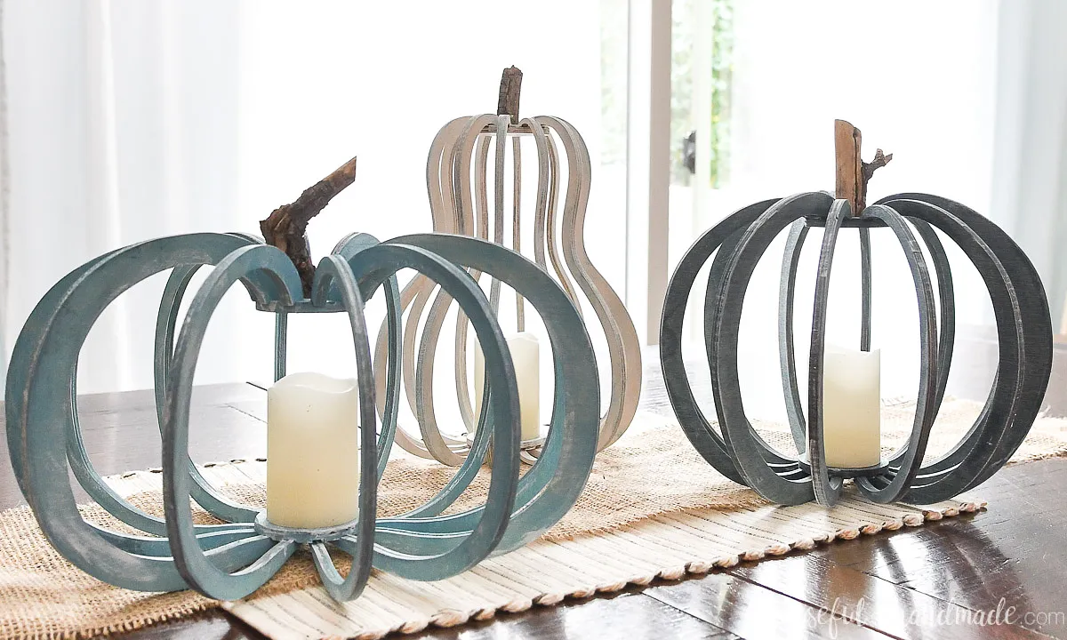 Wood Pumpkin Lanterns - image 2
